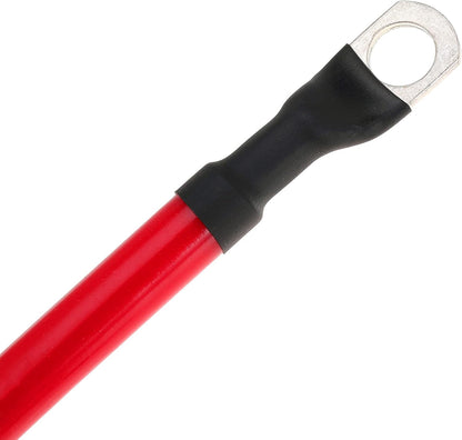 4 AWG Battery Cable 4AWG Gauge Pure Copper Battery Inverter Cables with 3/8 in Lugs Both Ends Power Inverter Wire Set for Automotive Solar Marine Boat RV Car Motorcycle Red and Black (5FT)