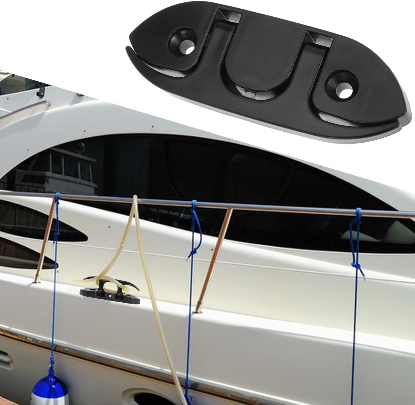 Boat Folding Cleats 5" Flip-up Dock Cleat with Screws Nylon Dock Cleats Folding Cleat for Deck Marine Kayak Yacht and Pontoon