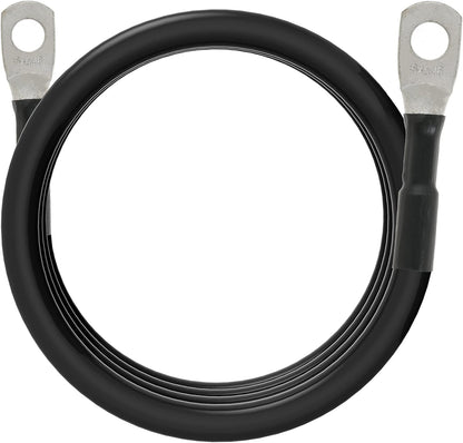 6 AWG Battery Cables 6 Gauge Battery Power Inverter Cable with 5/16 Inch Tinned Copper Lugs Both Ends for Solar Marine Boat RV Car Motorcycle 2 pcs (3FT)