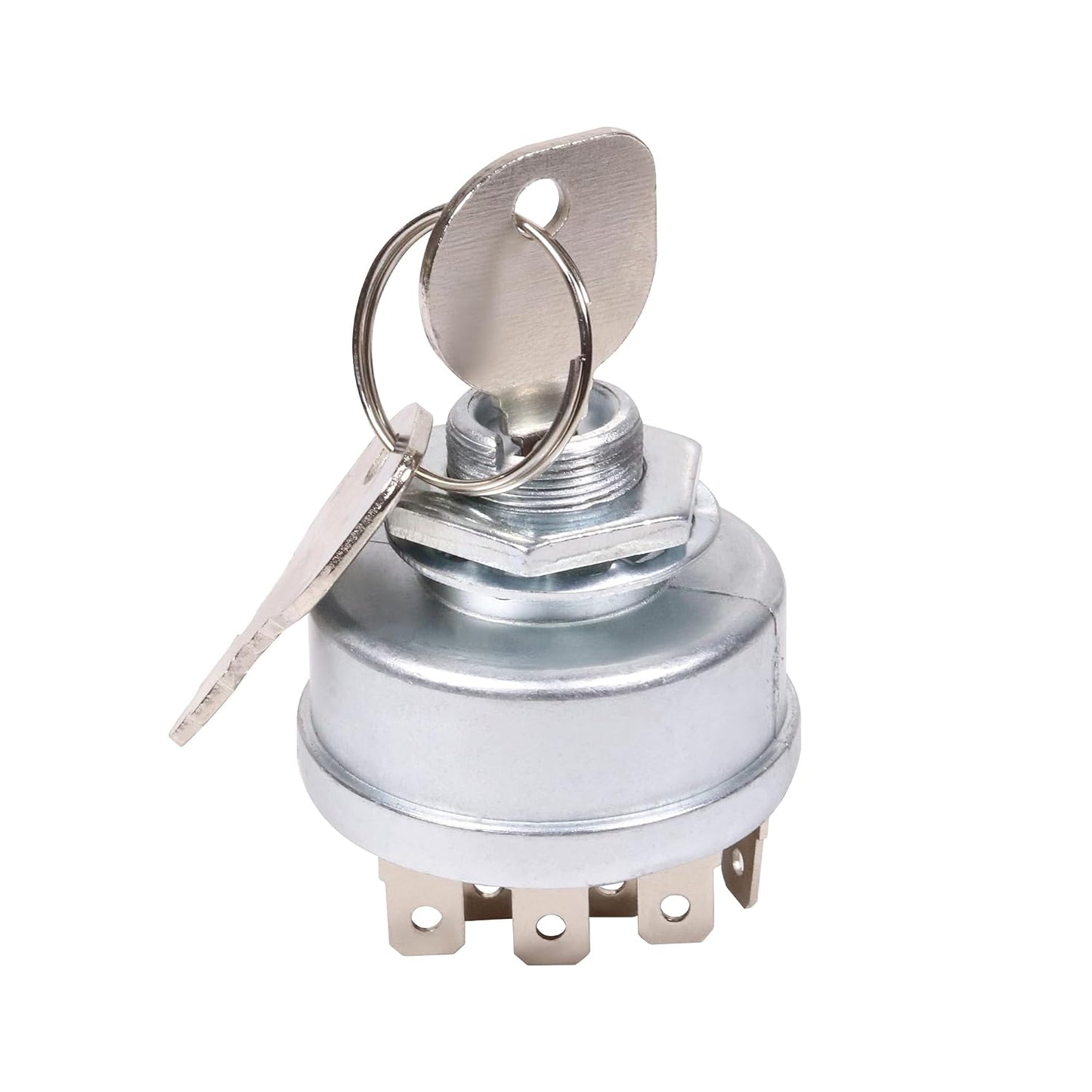 Ignition Switch with Keys Replace 725-1717, 925-1717, 532140301, 140301, 574455401 for Craftsman for Husqvarna for Murray for MTD for AYP for Poulan for Roper, 4 Positions, 7 Terminals