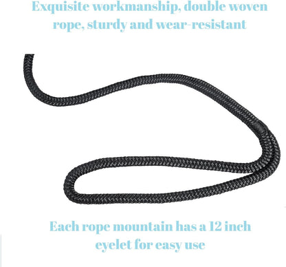 Boat Dock Lines 2 Pack 1/2" x 15FT Boat Lines Nylon Marine Rope for Boats Double-Braided Bumper Rope Boat Lines for Docking Boat Lines Dock Ties