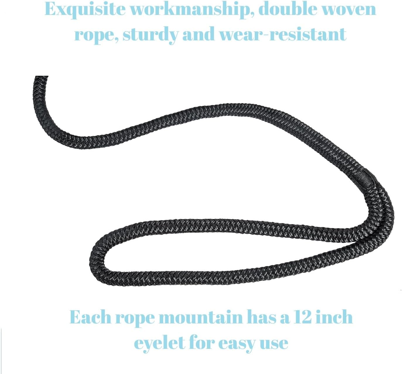 Boat Dock Lines 2 Pack 1/2" x 25FT Boat Lines Nylon Marine Rope for Boats Double-Braided Bumper Rope Boat Lines for Docking Boat Lines Dock Ties
