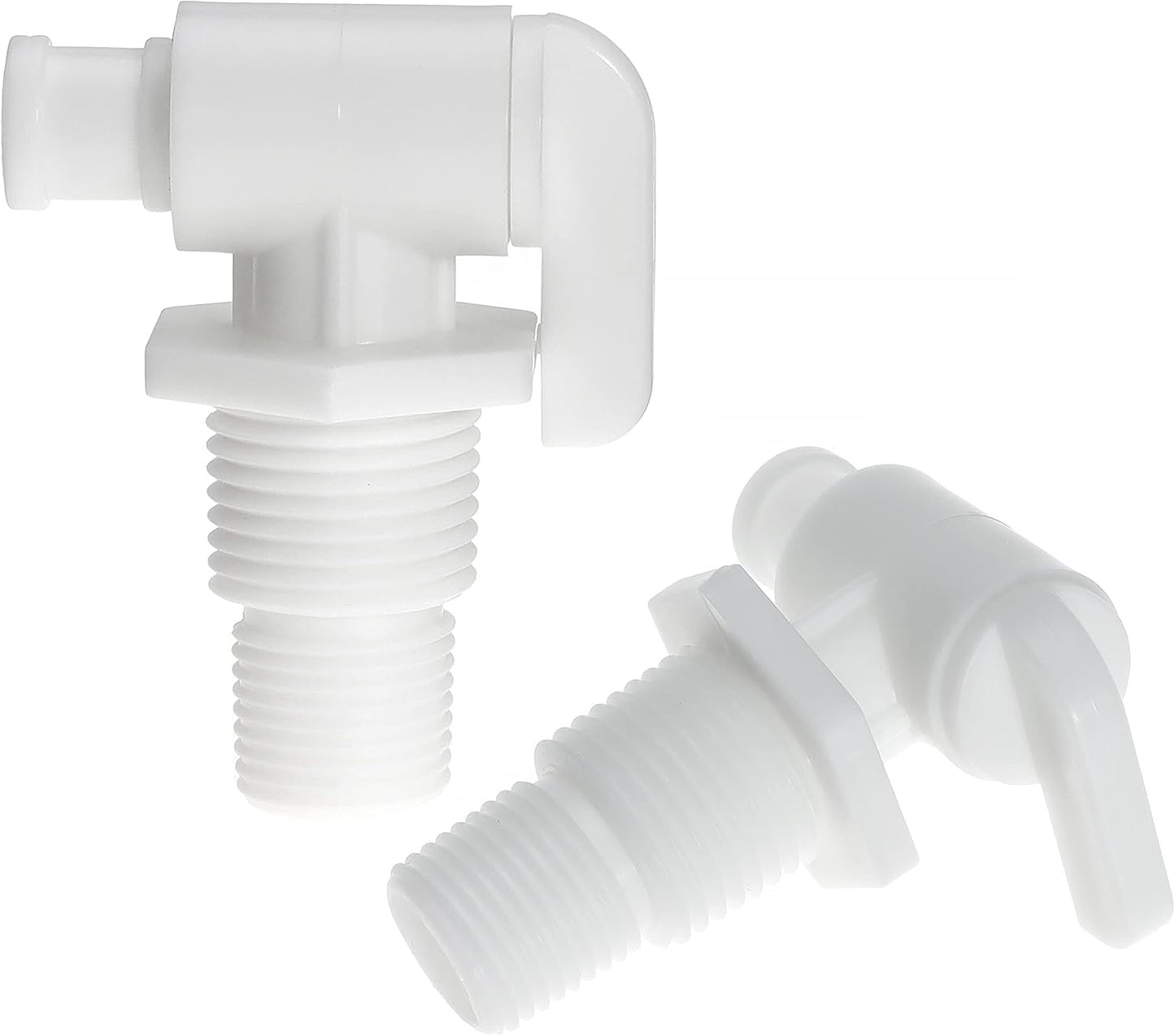 Drain Valve 3/8" and 1/2" Male NPT Dual Barbed Drain Cock Replacement for RV Camper Travel Trailer Fresh Water Tank or System Pack of 2