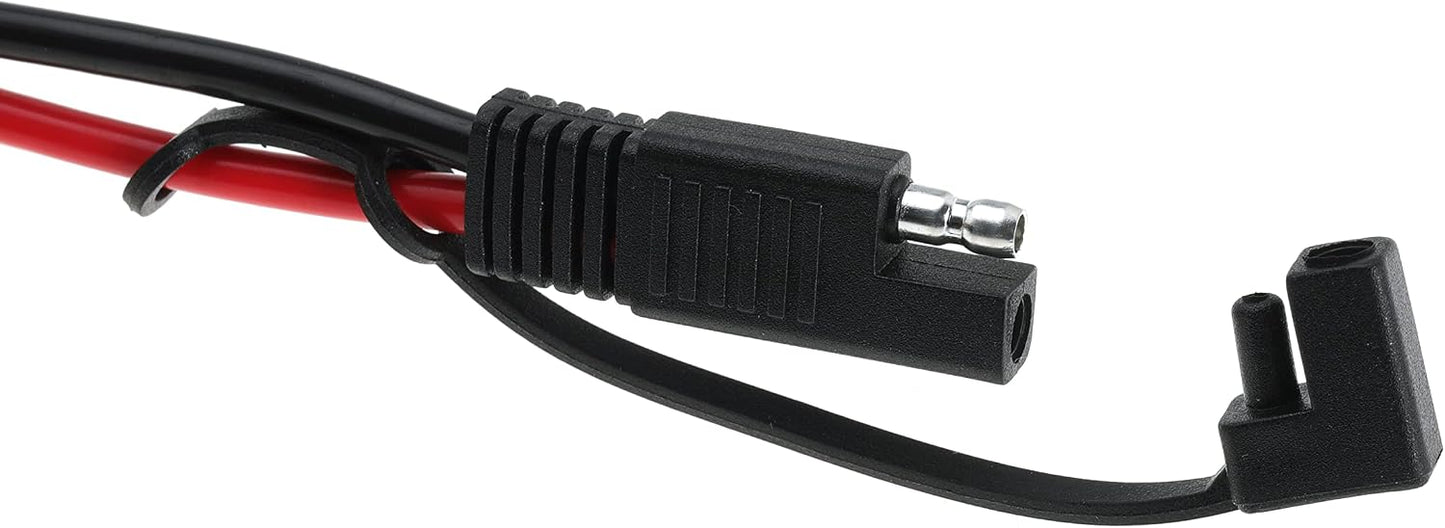 10AWG SAE Extension Cable 10 Gauge SAE to SAE Extension Cord with Two Prong Connectors for Solar RV Automotive (1FT)