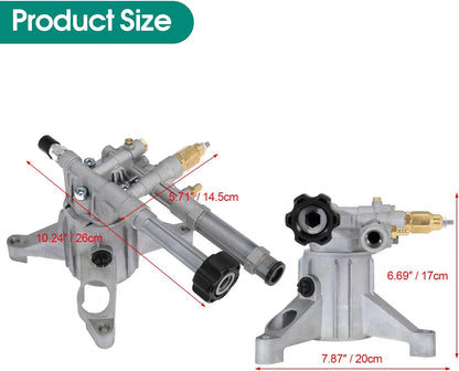 High Pressure Washer Pump Replace RMW22G24-EZ-SX Left-Handed Pump Aluminum Vertical 7/8" Shaft Power Washer Pump Head for Troy Bilt for Simpson for Husky for Ryobi for Craftsman 2400 PSI, 2.2 GPM