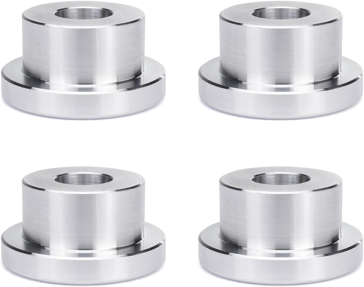 Solid Billet Handlebar Riser Bushings for Harley Softail Dyna Sportster FXR FX 1984-2016 (Silver)