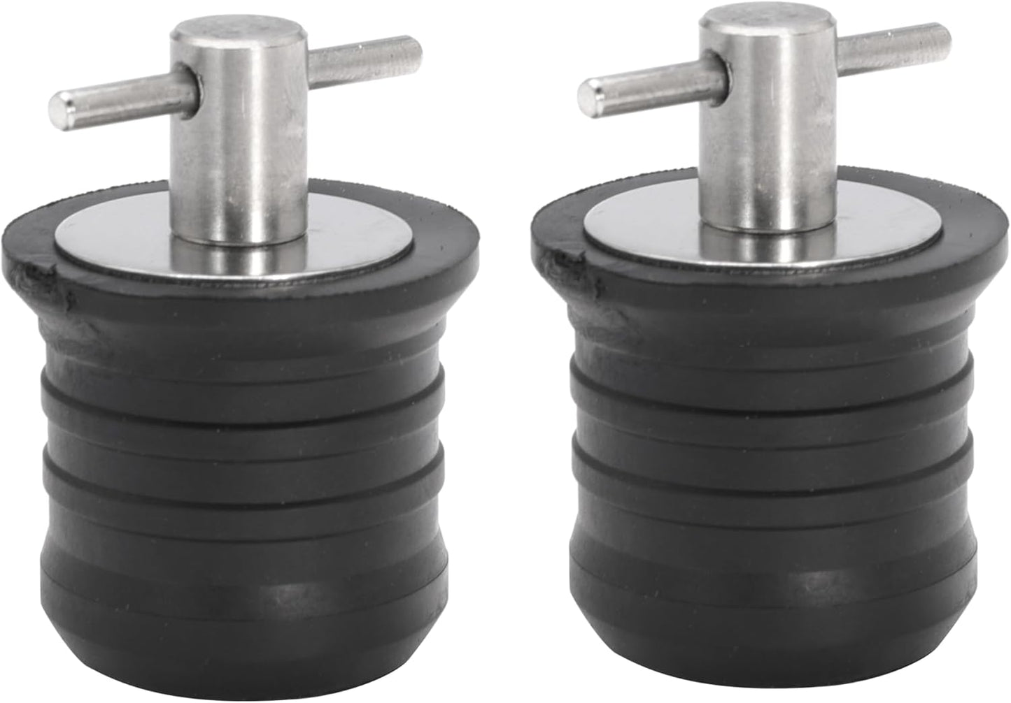 2 Pcs T-Handle Boat Plug Brass/Stainless Steel Boat Drain Plug Snap Handle Plug Rubber Drain Plug for Boat Marine