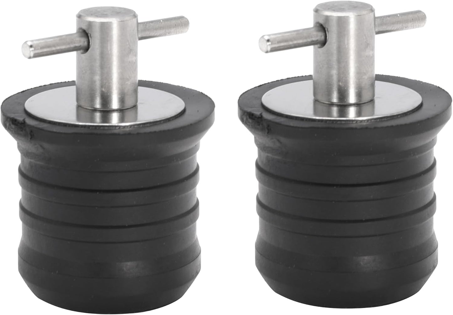 2 Pcs T-Handle Boat Plug Brass/Stainless Steel Boat Drain Plug Snap Handle Plug Rubber Drain Plug for Boat Marine