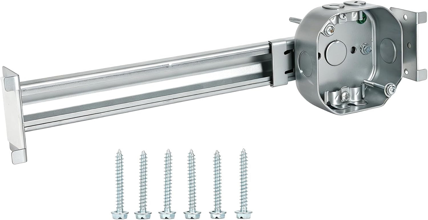14.7 Inch Adjustable Ceiling Fan Bracket Celling Mounting Bracket | Minimizes fan wobbling to provide secure, rock-solid support for heavy fans and light boxes, easy DIY light box mounting