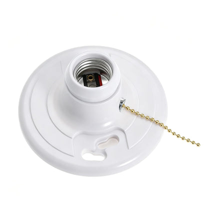 20 Pack for E26 Light Base Socket with Pull Chain Keyless Lamp Base Holder White Ceiling Bulb Socket 660W Outlet Box Mount for Incandescent for LED for Fluorescent Bulbs Indoor Outdoor Use