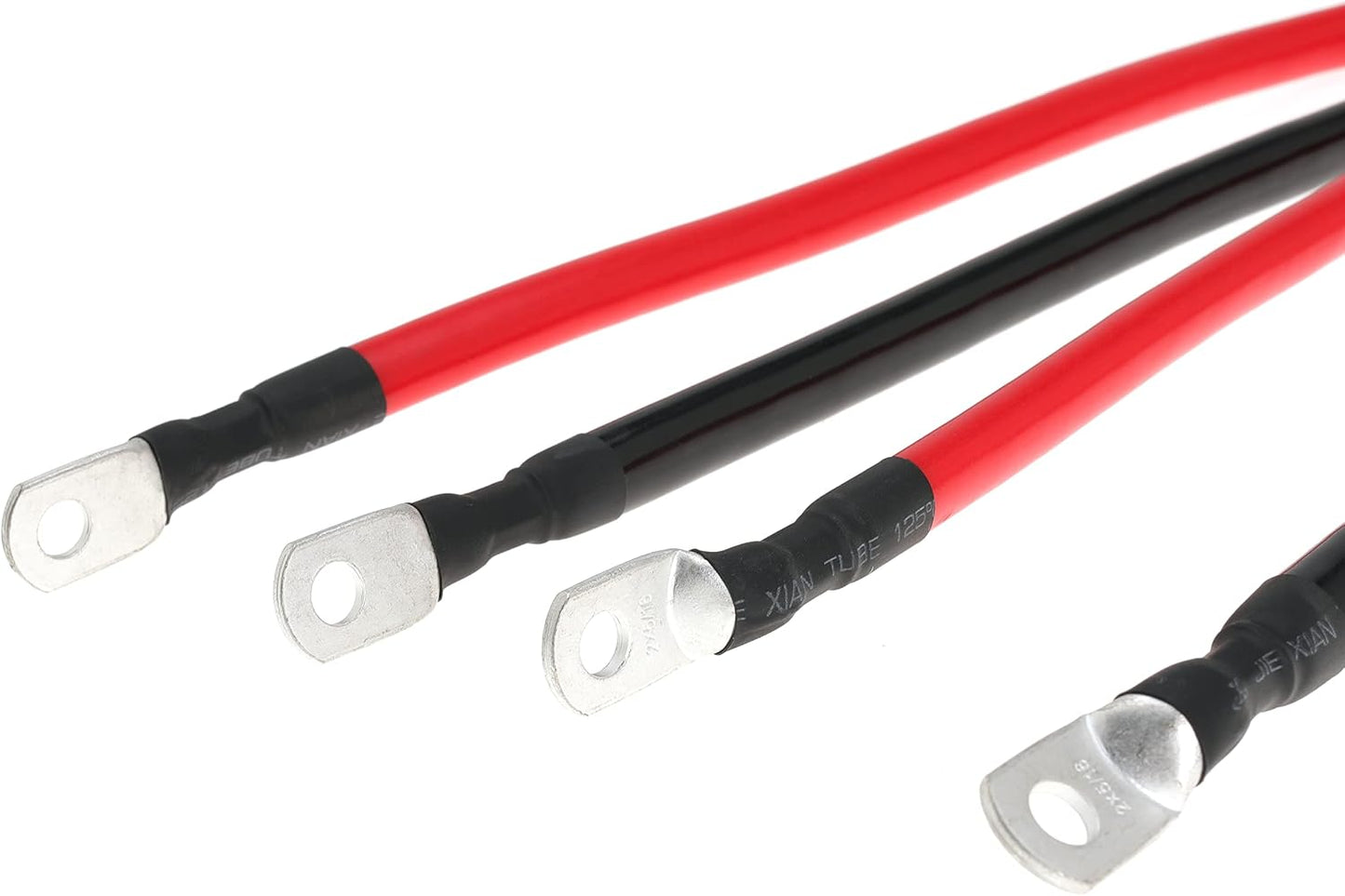 2 AWG Battery Cable 2AWG Gauge Battery Power Inverter Cables with 5/16 in Lugs Terminal for Automotive Solar Marine Boat RV Car Motorcycle (2FT)