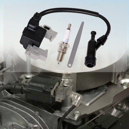 Ignition Coil 30500-Z5T-003 4 pin Connector for Honda GX390 GX340 Replace 30500-Z5R-003 30500Z5T003 Four Prong Connector Coils, with Spark plug and 0.4 Feeler Gauge