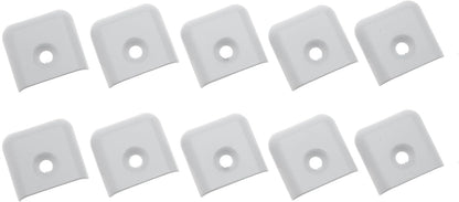RV Trim End Caps Vinyl Trim Strips White Flat End Cap for RV Camper Trailer 1" Trim Molding with Screws 10 Pack