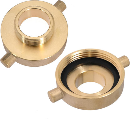2-1/2" NST (NH) Female x 3/4" GHT Male Fire Hydrant Hose Adapter Brass Fire Equipment with Pin Lug for Fire Hydrants, Pipes, Hoses