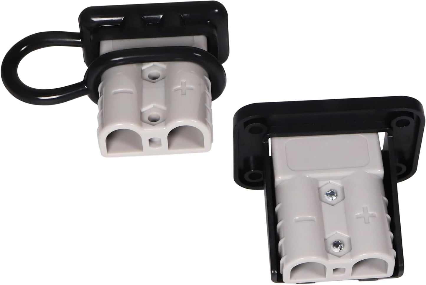 50A 600V Battery Quick Connect Disconnect Set 6-12AWG Battery Cable Connector Fit for 6/8/10/12 Gauge Connect and Disconnect Plug Connector with Protect Cover and Screws
