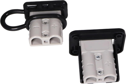 50A 600V Battery Quick Connect Disconnect Set 6-12AWG Battery Cable Connector Fit for 6/8/10/12 Gauge Connect and Disconnect Plug Connector with Protect Cover and Screws