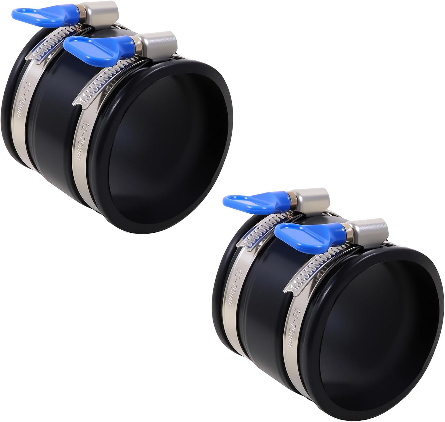 2 Pack 6" Dust Control Flex Cuff with Adjustable Hose Clamps, Rubber Connector Rubber Cuff Coupler for Woodworking Dust Collection Fittings