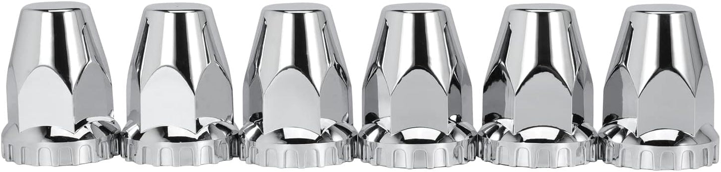 Front and Rear Axle Wheel Cover Hub Cap 33mm Screw-on Lug Nut Covers for Freightliner Kenworth Peterbilt, for Semi Trucks, Domed