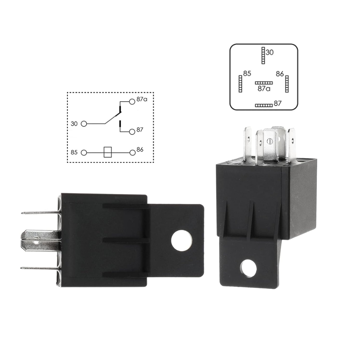 Dual Fan Relay Kit With Thermostat 185 On 175 Off 40A Temperature Sensor Switch for Radiator Cooling - Waterproof Wiring Harness