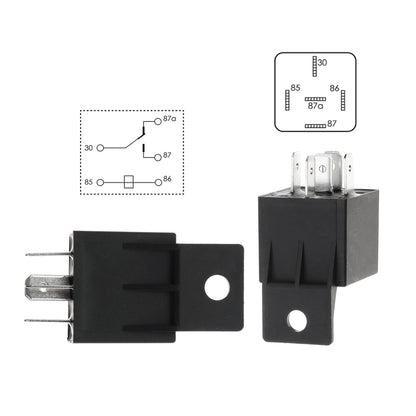 Dual Fan Relay Kit With Thermostat 185 On 175 Off 40A Temperature Sensor Switch for Radiator Cooling - Waterproof Wiring Harness