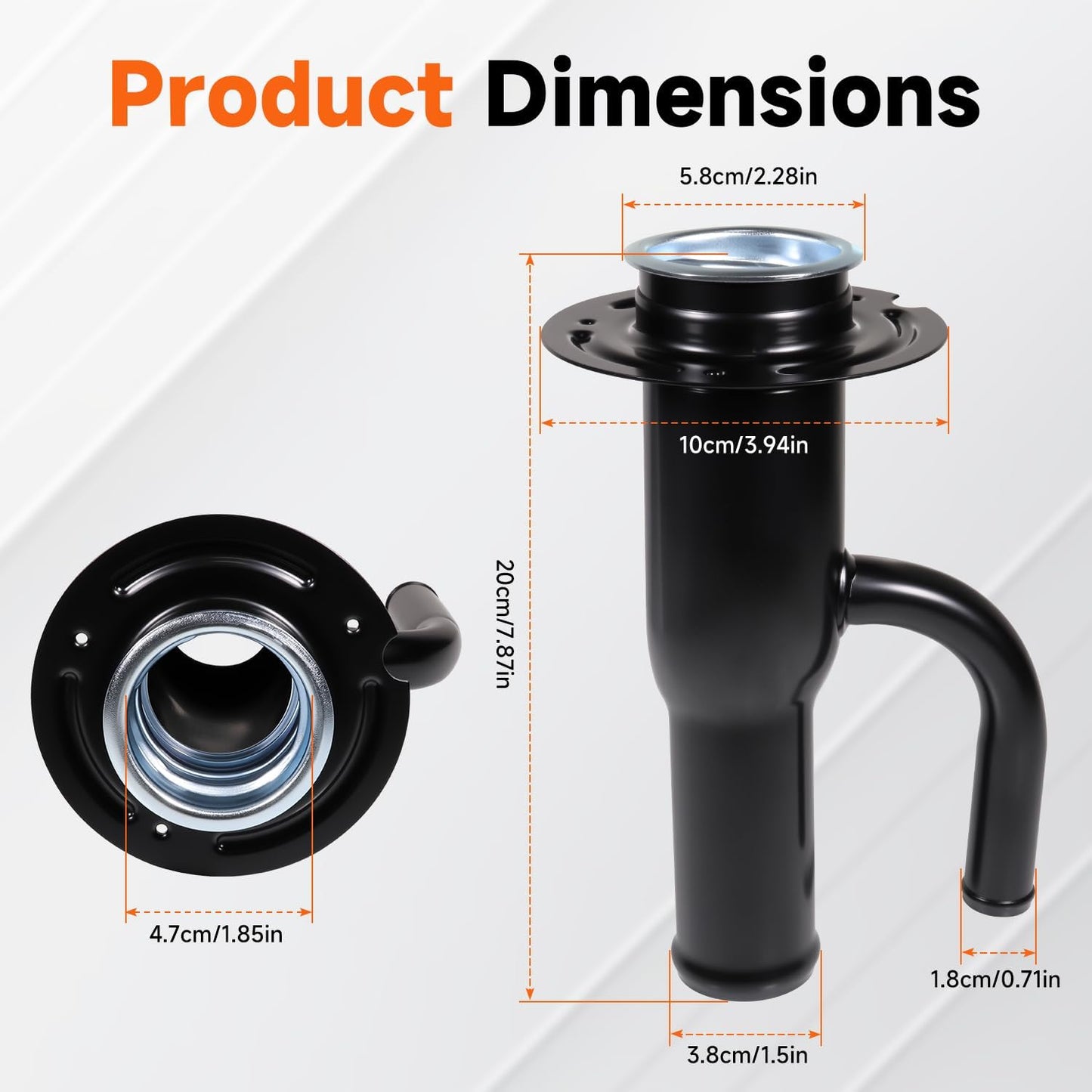 Fuel Tank Filler Neck Pipe Diesel Replace 4C3Z9034C and Fuel Gas Filler Neck Mount for Chevy for GMC for Dodge for Ford Service Body Truck or Flatbed