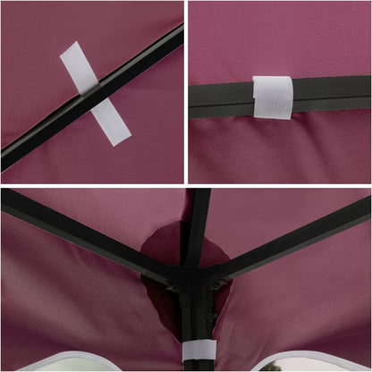 Gazebo Canopy Replacement -Grill Gazebo Replacement Roof -Gazebos on Clearance Outdoor Shelter Top Double Tiered Cover, 10x10 FT (Claret)