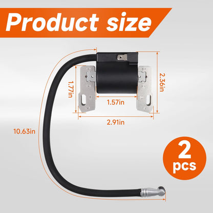 592846 Ignition Coil Replace MIA12788 for John Deere LA145 LA130 L120 D170 691060 799651 499447, Compatible with Intek V-Twin 18-22HP Engine, 2 Pcs