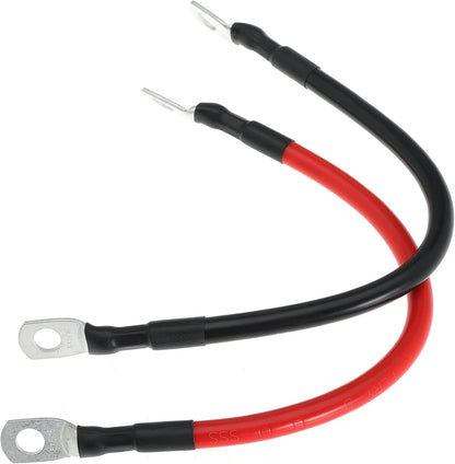 6 AWG Battery Cables 6 Gauge Battery Power Inverter Cable with 5/16 Inch Tinned Copper Lugs Both Ends for Solar Marine Boat RV Car Motorcycle 2 pcs (9 in)