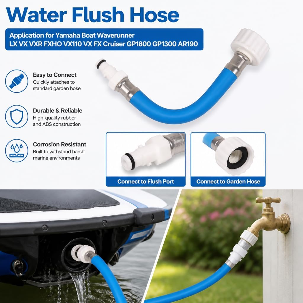 Flush Hose Fitting ffor Yamaha Boat Waverunner LX VX VXR FXHO VX110 VX FX | for Yamaha Cruiser GP1800 GP1300 AR190 for Deluxe for Jet Ski