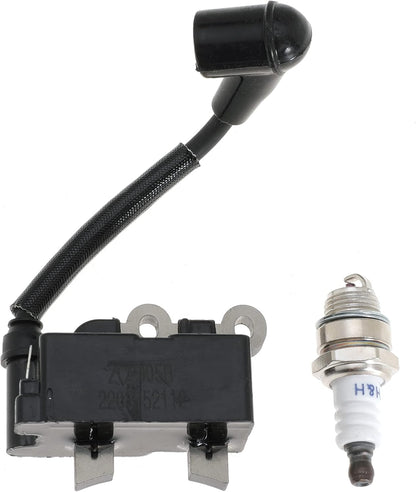 Ignition Coil 291337001 with Spark Plug for Ryobi RY254BC 25.4CC and RY252CS RY253SS RY251PH 25cc String Trimmer 2 Cycle Trimmer Brush Cutter