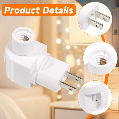 Plug-in Night Light Base and Module with ON and Off Switch, 360° Rotating Swivel Plug, Metal Clip for DIY Bubble Light Crafts (20PCS)
