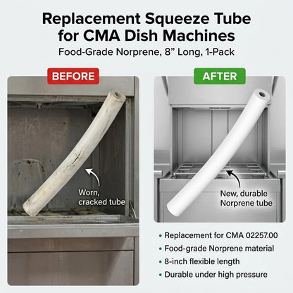Squeeze Tube for Norprene 8 for CMA Dish Machines Replace 02257.00 Keep Cracking and Leaking Water (Pack of 10)