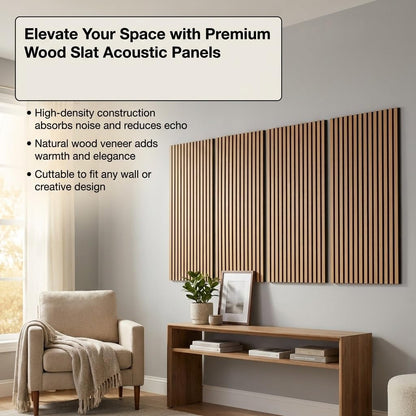 5 Pack Large Acoustic Panels for Wall Sound Proof 47.2 x 23.6 x 0.4 Inch Sound Dampening Panels for Wall Decor Wood Veneer Sound Absorbing Wall Panel for Bedroom Home Studio Office (Teak)
