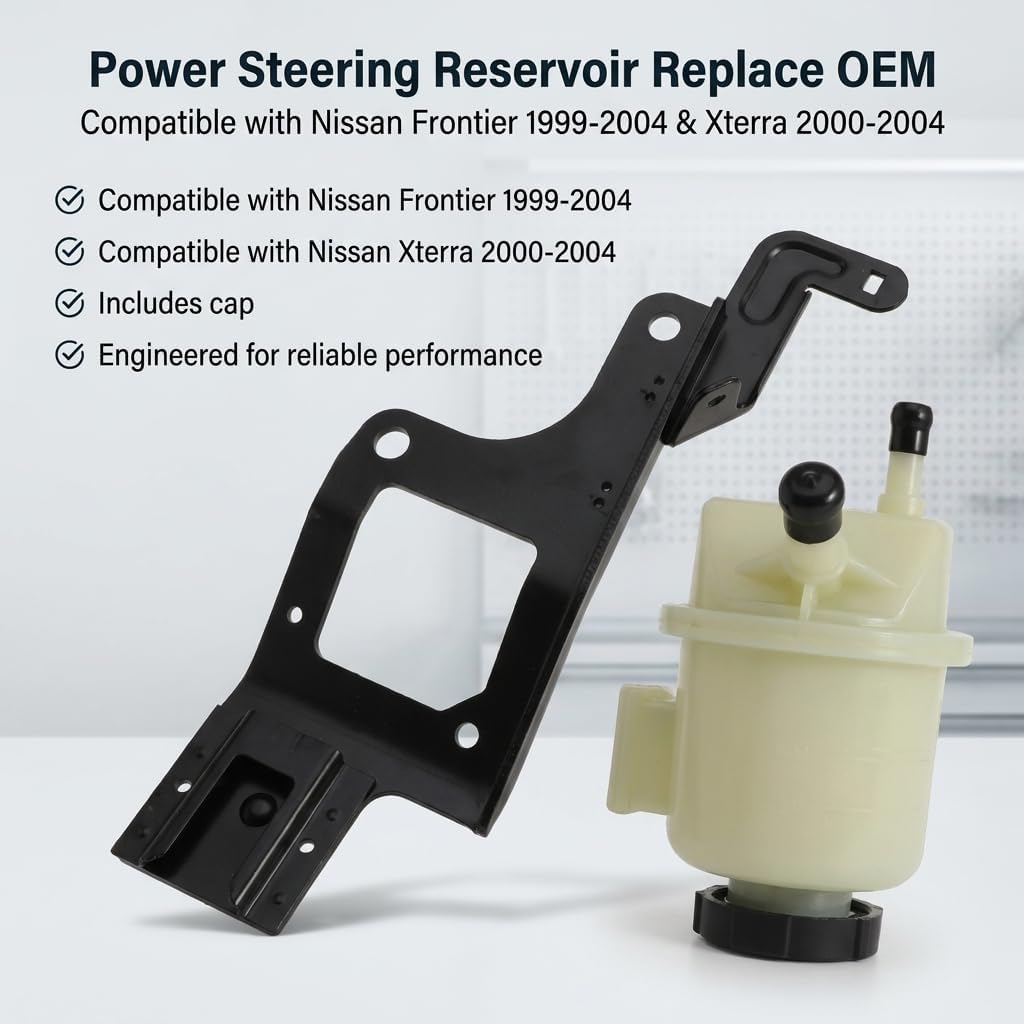 Power Steering Fluid Reservoir Tank Replace 491807S000 for Armada Titan | for Infiniti QX56 2004-2012, for Nissan Pathfinder V8 5.6L 2004-2015 with Bracket