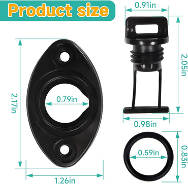 Drain Plug with O-Ring and Base for Sea-Doo for Yamaha for Polaris Gas Tank Replace 292000187 ‎292-000-187 F1S-U2280-00-00 F1S-U2280-02-00 1060125 (2 Packs)