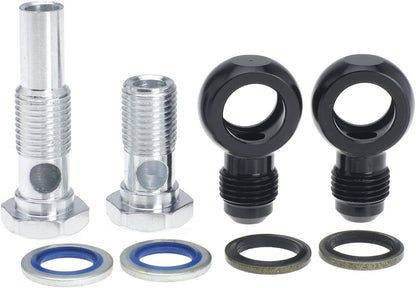 6AN x 1/4NPSM for 4L80E Transmission Oil Cooler 90 Degree Banjo Fittings