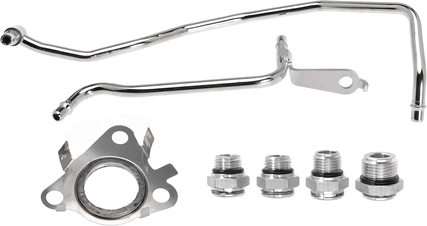 Replacement 926-187 Turbo Coolant Line Tubes, Driver/Left Side Engine Coolant Pipe Kit for Ford Expedition 15-17, F150 11-16, Transit 150 250 350 350HD 15-21 and for Lincoln Navigator 15-17