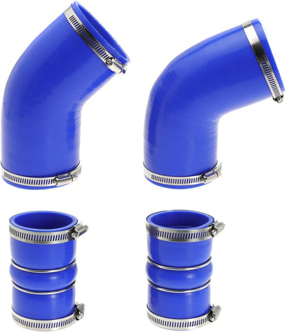 6.6 Hose Boot Kit for Chevrolet for Chevy for GMC Sierra 2500 3500 6.6L 32V LLY For Duramax 2004.5-2006 Blue with T Bolt Clamp