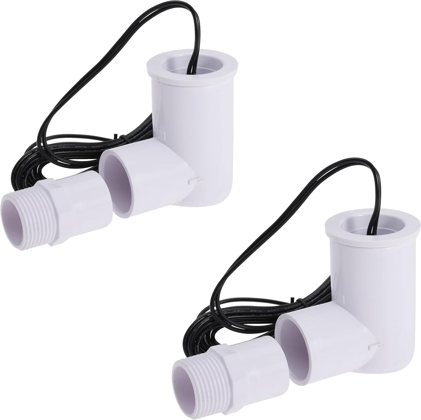Float Switch SS2 L-Shape with 3/4 Inch Adaptor and 6Ft Wire Water Float Switch for HVAC Drain Pan Condensate Outlet (6Pack)