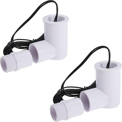 Float Switch SS2 L-Shape with 3/4 Inch Adaptor and 6Ft Wire Water Float Switch for HVAC Drain Pan Condensate Outlet (2Pack)