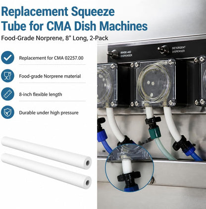 Squeeze Tube for Norprene 8 for CMA Dish Machines Replace 02257.00 Keep Cracking and Leaking Water (Pack of 10)