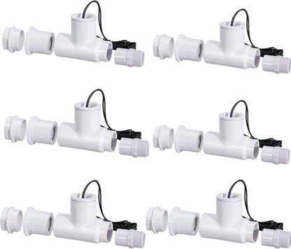 6PACK SS1 Float Switch Condensate Overflow Switch with 3/4 Inch Adaptor and 6FT Wire for HVAC Drain Pan Condensate for condensate Overflow Detection