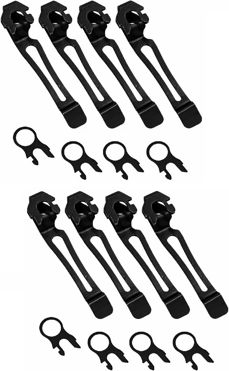 Quick-Release Pocket Clip + Lanyard Ring Set Stainless Steel Quick Release Multi-Tool Pocket Clip (Black-6)