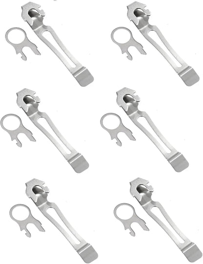 Quick-Release Pocket Clips + Lanyard Ring Set Stainless Steel Quick Release Multi-Tool Pocket Clip (8)