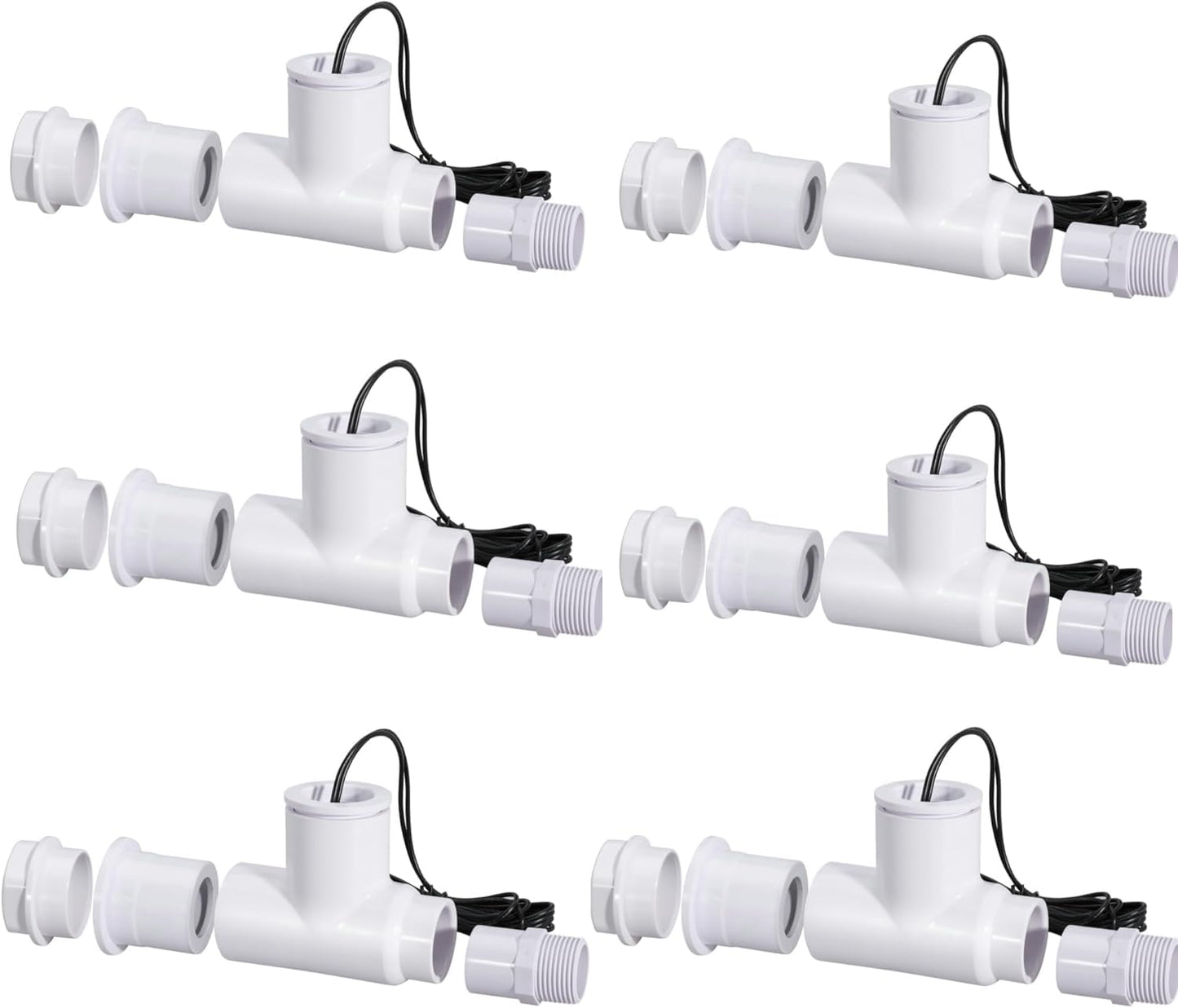SS1 Float Switch Condensate Overflow Switch with 3/4 Inch Adaptor and 6FT Wire for HVAC Drain Pan Condensate for condensate Overflow Detection (6Pack)