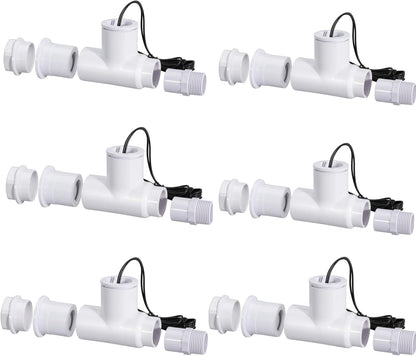 SS1 Float Switch Condensate Overflow Switch with 3/4 Inch Adaptor and 6FT Wire for HVAC Drain Pan Condensate for condensate Overflow Detection (6Pack)