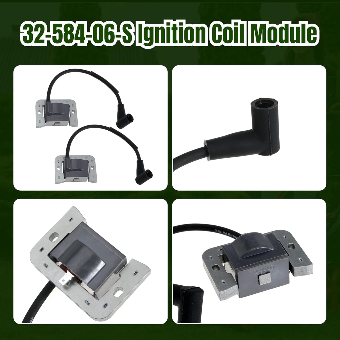 2PCS 32-584-06-S Ignition Coil for Kohler KT ZT Engines 7000 Series Lawn Mower Engine KT610 KT740 ZT720 ZT730 Replace 3258406-S 3258406 3258406S 32 584 06 S