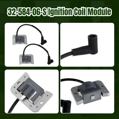 2PCS 32-584-06-S Ignition Coil for Kohler KT ZT Engines 7000 Series Lawn Mower Engine KT610 KT740 ZT720 ZT730 Replace 3258406-S 3258406 3258406S 32 584 06 S