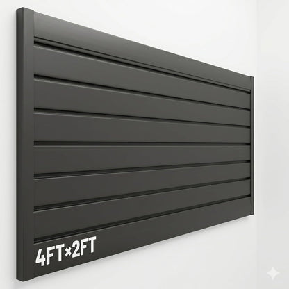 4x4FT Slat Wall Panels Garage Wall Organizer Tool Organizer Slat Board PVC Wall Panels Black Slatwall Garage Storage (Black, 4FTx4FT)
