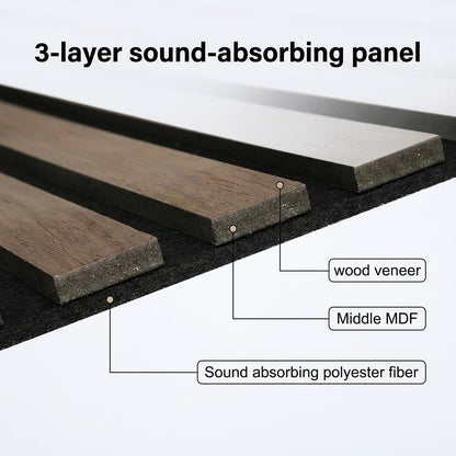 5 Pack Large Acoustic Panels for Wall Decor Sound Proof 47.2 x 23.6 x 0.4 Inch Sound Dampening Panels Wood Veneer Sound Absorbing Wall Panel for Bedroom Home Studio Office (Dark Walnut)